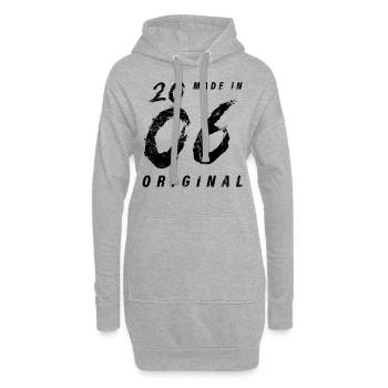 Made In 2006 Original Geburtstag Grunge Distressed - Hoodie-Kleid - Grau meliert - Vorne