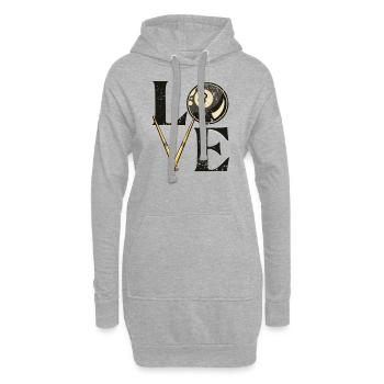 Pool Billard Billardtisch "LOVE" Sprüche Snooker - Hoodie-Kleid - Grau meliert - Vorne