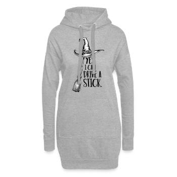 Lustiger Halloween Spruch Yes I can drive a stick - Hoodie-Kleid - Grau meliert - Vorne