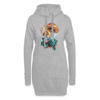 Cottagecore Mondphasen Pilz Goblincore Vintage - Hoodie-Kleid - Grau meliert - Vorne