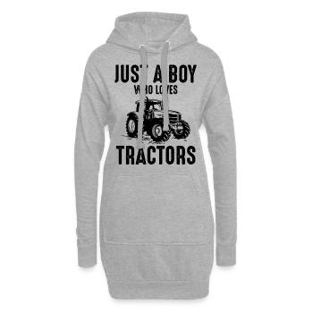 Just a Boy Who Loves Tractors funny Tractor Saying - Hoodie-Kleid - Grau meliert - Vorne
