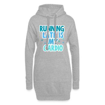 Drôle de dicton : être en retard est mon cardio - Sweat-shirt à capuche long Femme - gris chiné - Devant