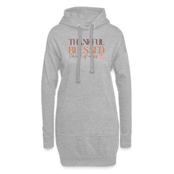Famille reconnaissante, bénie et un peu chaotique - Sweat-shirt à capuche long Femme - gris chiné - Devant