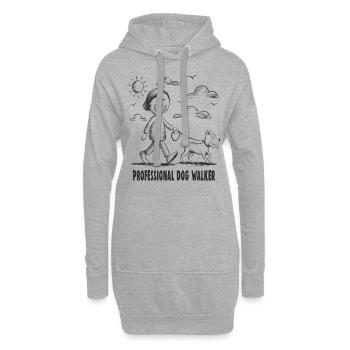 Pitbull Haustier Hunde Tierfreund - Hoodie-Kleid - Grau meliert - Vorne