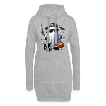 Halloween Partnerlook Boo to You Gespenst Design - Hoodie-Kleid - Grau meliert - Vorne