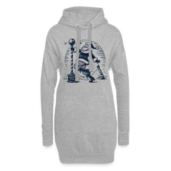 Drôle de Père Noël Pole Dance Fun - Sweat-shirt à capuche long Femme - gris chiné - Devant