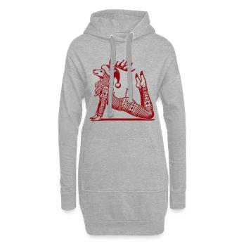 Yoga relaxant Renne Noël - Sweat-shirt à capuche long Femme - gris chiné - Devant