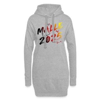 Malle 2025 Mallorca Feier Party Outfit Urlaub - Hoodie-Kleid - Grau meliert - Vorne