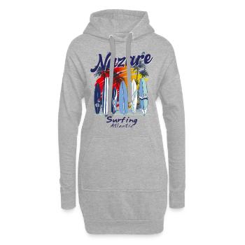 Nazaré, Portugal, Surfeur de l’Atlantique, Surf - Sweat-shirt à capuche long Femme - gris chiné - Devant