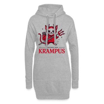 Gruß vom Krampus Katze lustiges Weihnachtsdesign - Hoodie-Kleid - Grau meliert - Vorne