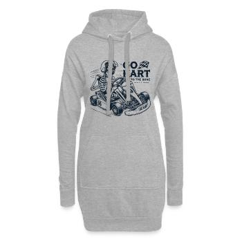Karting à l’os style vintage - Sweat-shirt à capuche long Femme - gris chiné - Devant