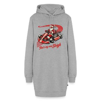 Plaisir du karting de Noël dans un style rétro - Sweat-shirt à capuche long Femme - gris chiné - Devant