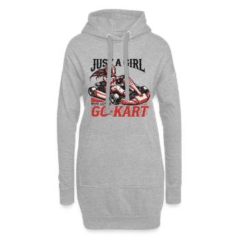 Une fille qui aime le kart style rétro - Sweat-shirt à capuche long Femme - gris chiné - Devant