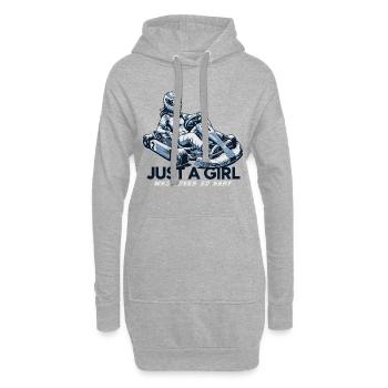 Juste une fille qui aime les courses de karting - Sweat-shirt à capuche long Femme - gris chiné - Devant
