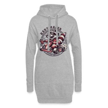Kart Racer Waschbär Go-Kart Abenteuer - Hoodie-Kleid - Grau meliert - Vorne