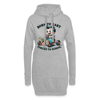 Go-Kart Retro Cartoon Geboren Zum Kartfahren - Hoodie-Kleid - Grau meliert - Vorne