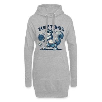 Retro Tischtennis Eichhörnchen Spaß - Hoodie-Kleid - Grau meliert - Vorne