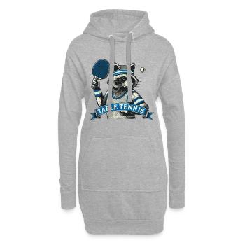 Tischtennis Waschbär Spieler Retro Spaß - Hoodie-Kleid - Grau meliert - Vorne