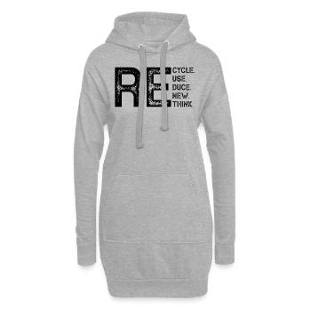 Recycle Reduce Reuse Earth Day Recycling Umwelt - Hoodie-Kleid - Grau meliert - Vorne