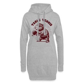 Capybara Joueur de Tennis de Table Vintage Look Rétro - Sweat-shirt à capuche long Femme - gris chiné - Devant