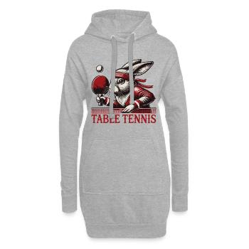 Bunny Vintage Retro Maître du Tennis de Table - Sweat-shirt à capuche long Femme - gris chiné - Devant