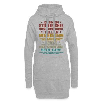 Un patron fier d’excellents employés - Sweat-shirt à capuche long Femme - gris chiné - Devant