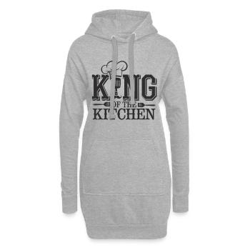 Roi de la cuisine - Sweat-shirt à capuche long Femme - gris chiné - Devant
