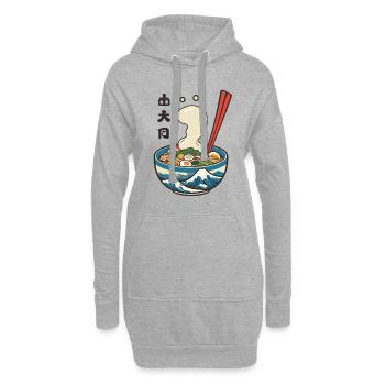 Ramen Ukiyo-E Japonais Design Esthétique Rétro - Sweat-shirt à capuche long Femme - gris chiné - Devant