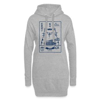 Ramen Nudeln Kawaii Katzenliebhaber Retro Japan - Hoodie-Kleid - Grau meliert - Vorne