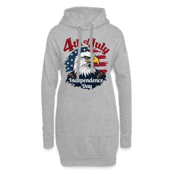 Amerika USA Adler 4th July Independence Day - Hoodie-Kleid - Grau meliert - Vorne