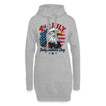 Amerika USA Adler 4th July Independence Day - Hoodie-Kleid - Grau meliert - Vorne