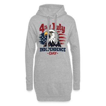 Amerika USA Adler 4th July Independence Day - Hoodie-Kleid - Grau meliert - Vorne