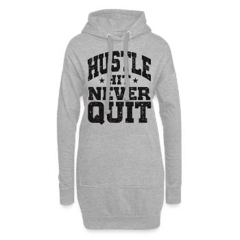 Hustle Hit Never Quit Sportler Fitness - Hoodie-Kleid - Grau meliert - Vorne