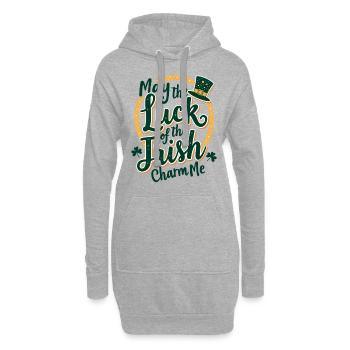 Que la chance des Irlandais me charmine - St Patrick’s - Sweat-shirt à capuche long Femme - gris chiné - Devant