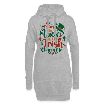 Que la chance des Irlandais me charmine - St Patrick’s - Sweat-shirt à capuche long Femme - gris chiné - Devant