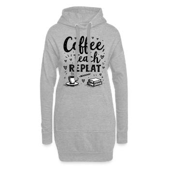 CoffeeTeach Repeat – Formation des formateurs d’enseignants - Sweat-shirt à capuche long Femme - gris chiné - Devant
