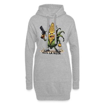 Gangster Maïs Hasta La Vista – Maïs en épi Gangster - Sweat-shirt à capuche long Femme - gris chiné - Devant