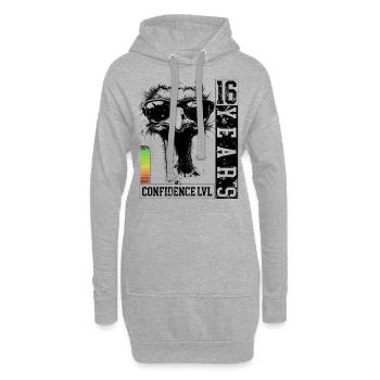 Strauß Vogel Teenager 16 Jahre Geburtstag Geschenk - Hoodie-Kleid - Grau meliert - Vorne