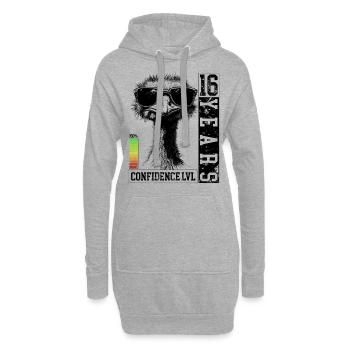 Vogel Strauß Teenager 16 Jahre Geburtstag Geschenk - Hoodie-Kleid - Grau meliert - Vorne