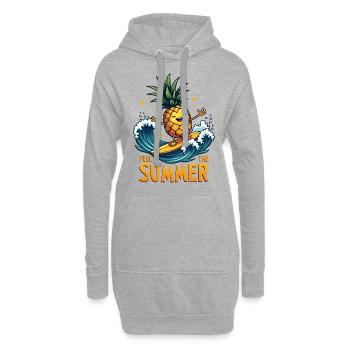 Ananas Surfer Surfen Feel the Summer - Hoodie-Kleid - Grau meliert - Vorne