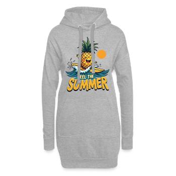 Ananas Surfer Surfen Feel the Summer - Hoodie-Kleid - Grau meliert - Vorne
