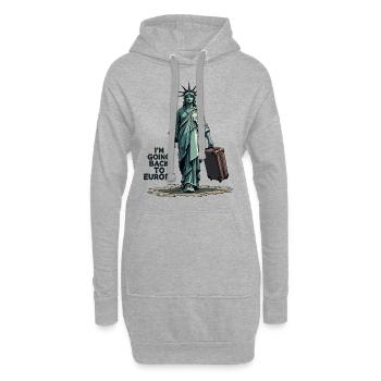 Lustige Freiheitsstatue USA Amerika Sarkasmus - Hoodie-Kleid - Grau meliert - Vorne