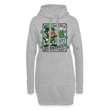 Lutin irlandais de la Saint-Patrick - Sweat-shirt à capuche long Femme - gris chiné - Devant