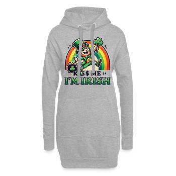 Saint-Patrick Embrasse-moi Je suis Irlandais - Sweat-shirt à capuche long Femme - gris chiné - Devant