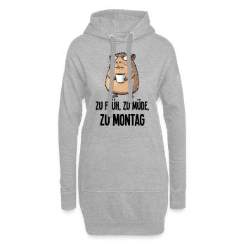 Morning Grouch Capybara Café Lundi Cadeau - Sweat-shirt à capuche long Femme - gris chiné - Devant
