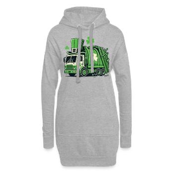 Saint-Patrick Camion à ordures Enfants Fun - Sweat-shirt à capuche long Femme - gris chiné - Devant