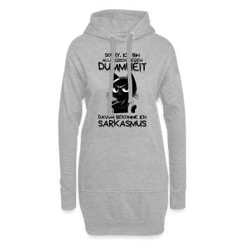 Allergisch gegen Dummheit – Katze mit Sarkasmus - Hoodie-Kleid - Grau meliert - Vorne