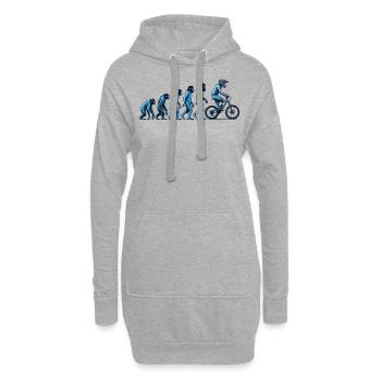 Evolution Vom Affen Zum Fahrradfahrer - Hoodie-Kleid - Grau meliert - Vorne