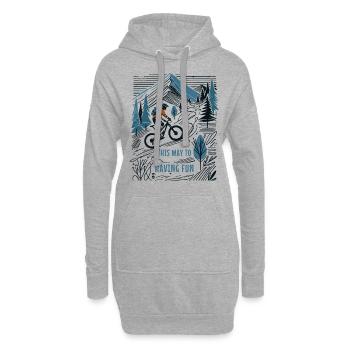 Fahrrad Abenteurer: This Way To Having Fun - Hoodie-Kleid - Grau meliert - Vorne