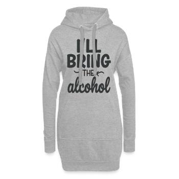 Je vais apporter la fête de l’alcool en disant citation - Sweat-shirt à capuche long Femme - gris chiné - Devant